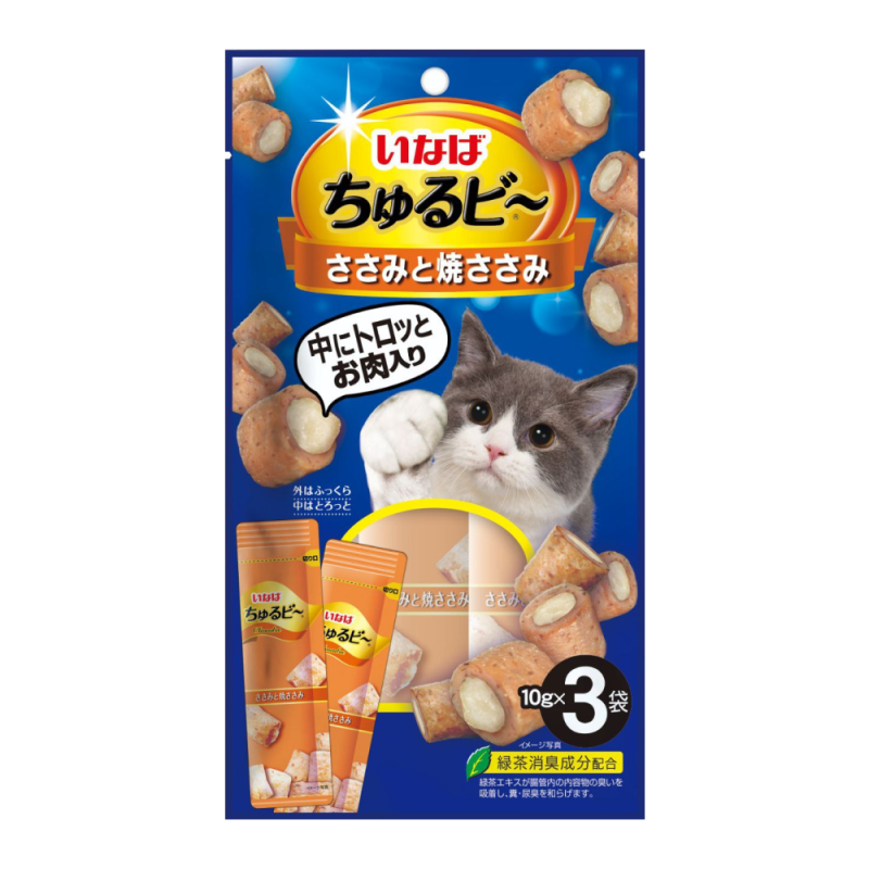 Inaba INABA Churu Bee лак-во д/кошек запеч.трубочки Куриное филе 10г*3шт Инаба RSC-268