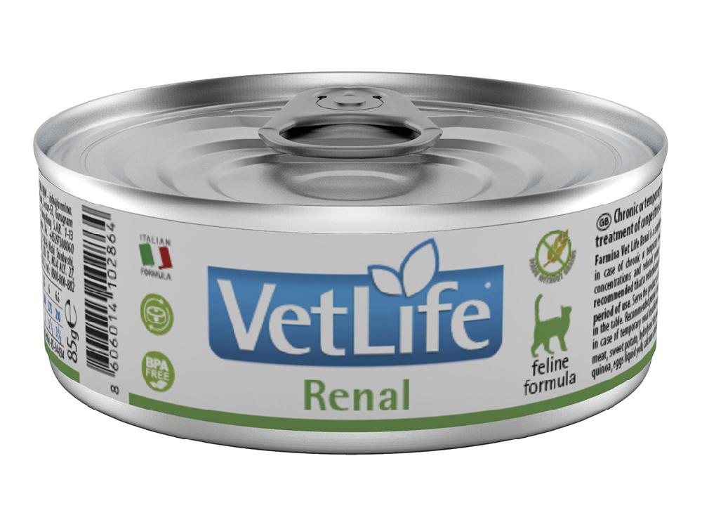 FARMINA Влажный корм для кошек Farmina Vet life Renal, при почечной недостаточности, ветеринарная диета, лечебный, 85 г