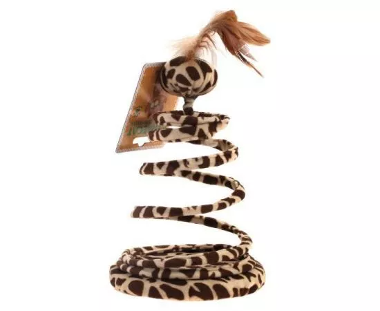 HOMECAT 14 см х 14 см х 23 см игрушка для кошек мяч с пером на пружине