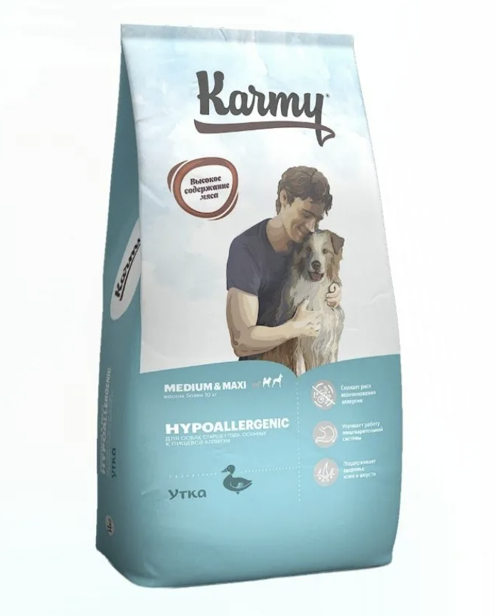 KARMY Сухой корм для кошек склонных к аллергии с уткой 10 кг