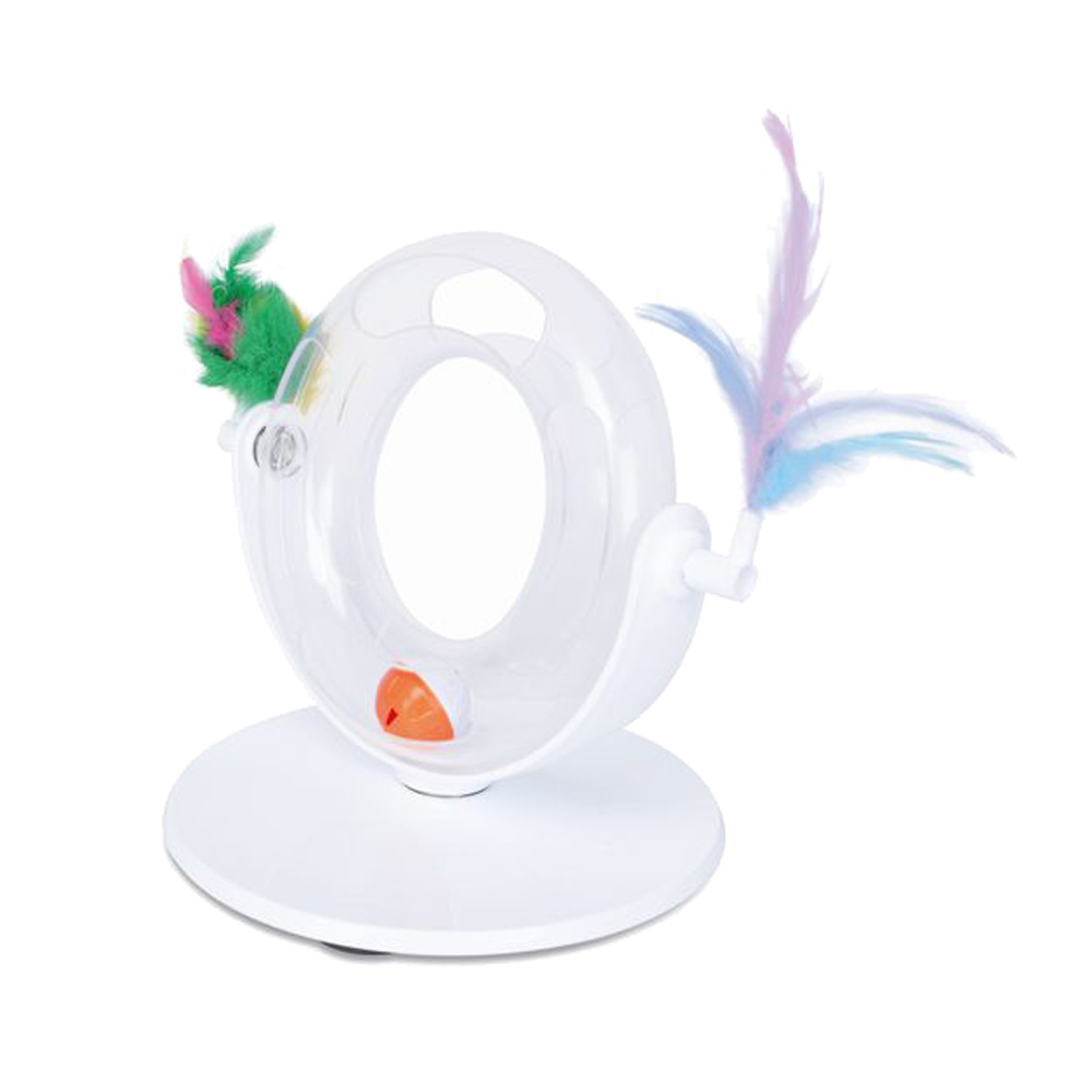 Игровая база с мячиком и перьями для кошек "MPets" (МПетс), 26х21х16 см