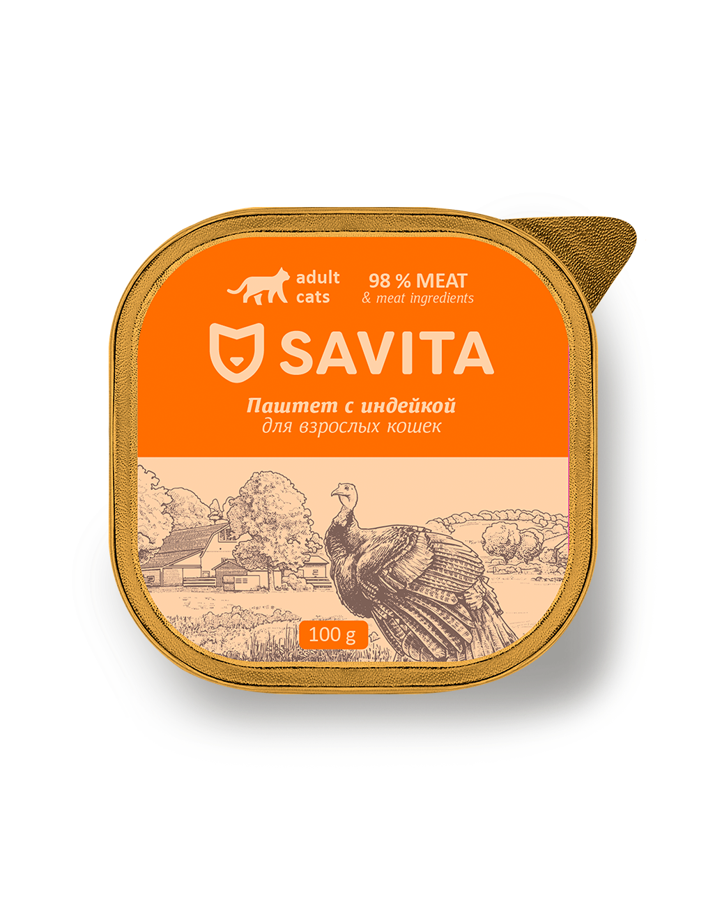 Savita Влажный корм для кошек паштет, с индейкой, 100 гр - 1 шт