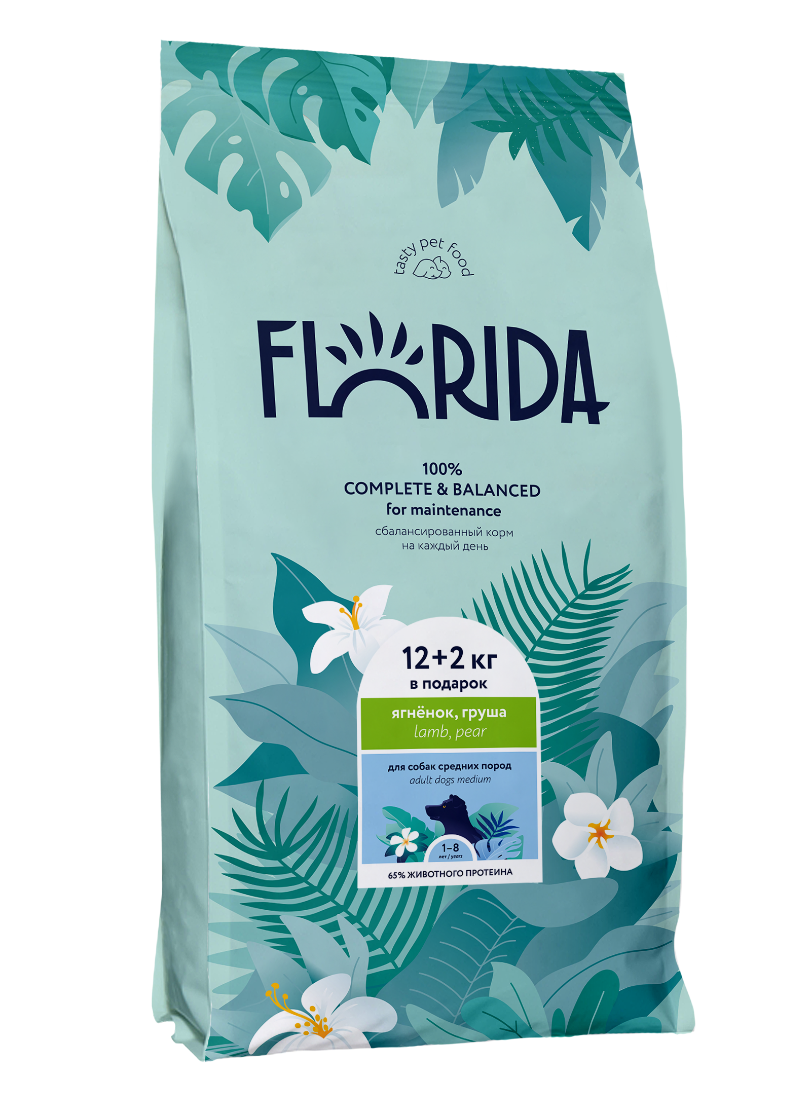 FLORIDA. Сухой корм для средних собак с ягненком 14 кг 4612750725827
