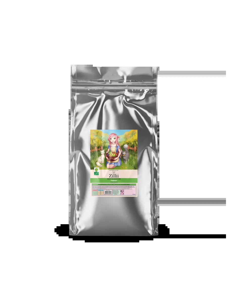 Zillii сухой корм для кошек для пищеварения с индейкой - 10 кг