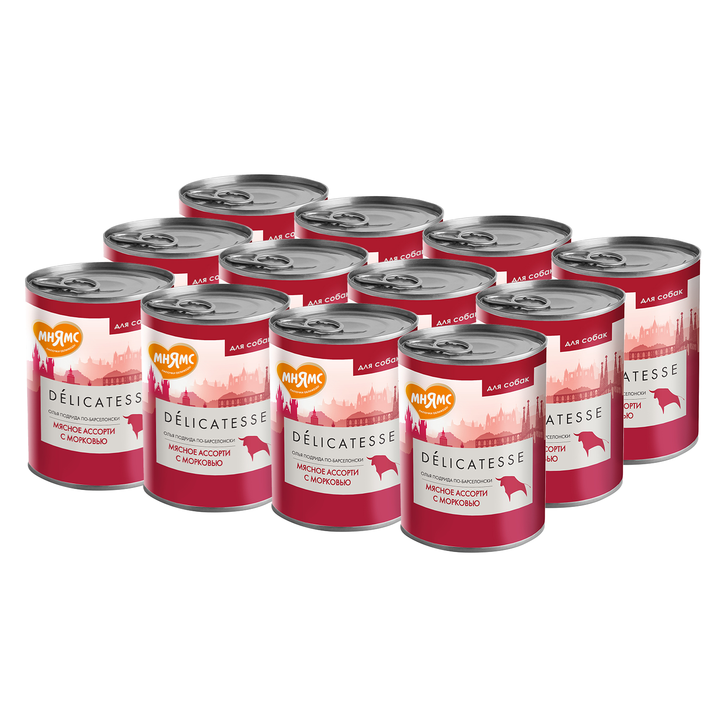 Мнямс консервы для собак мясное ассорти с морковью 400гр- 12шт