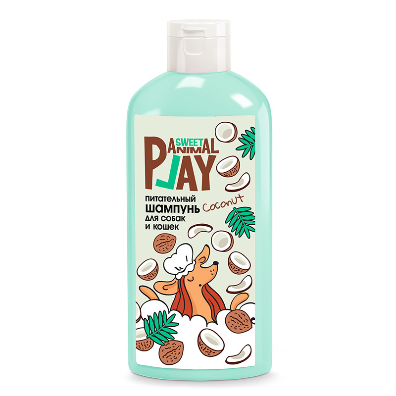 Animal play Шампунь Animal Play Sweet  для собак и кошек  Взрывной кокос , питательный, 300 мл