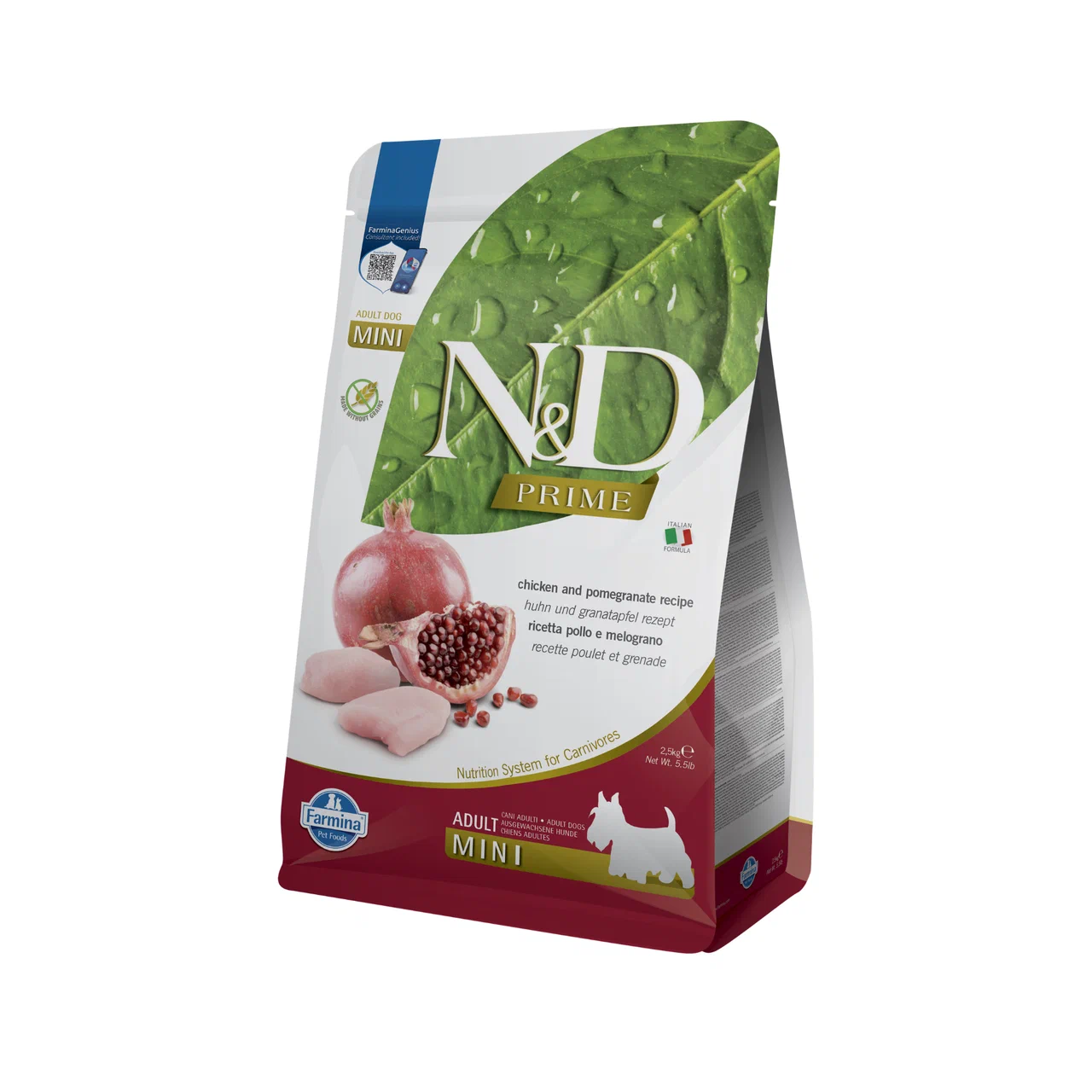 FARMINA N&D Prime MINI Сухой корм для взрослых собак мелких пород с курицей и гранатом 2,5 кг