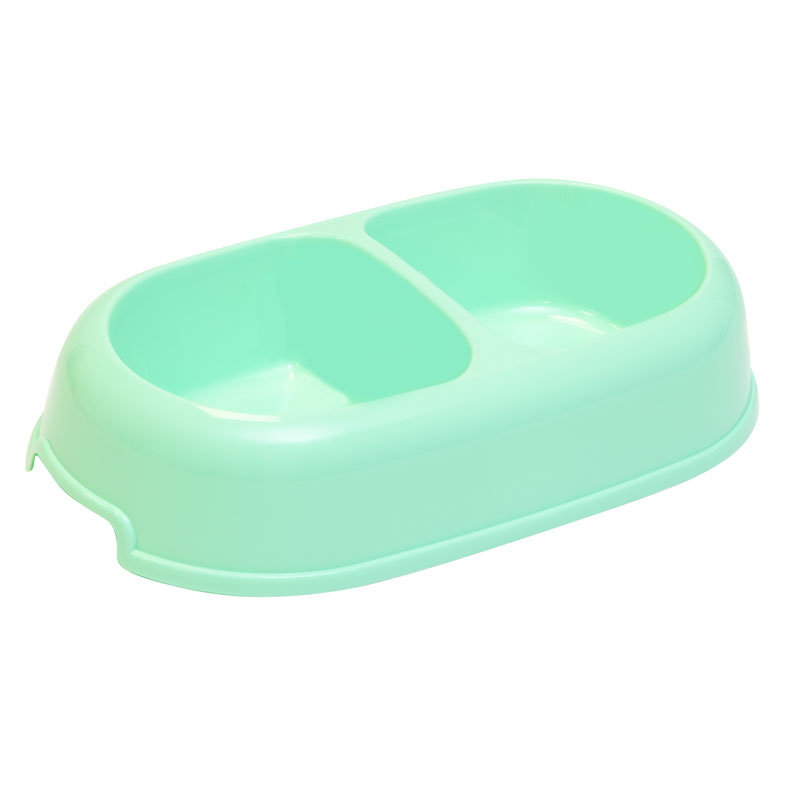 Gamma Миска пластиковая двойная "Мармелад", фисташковая, 2*0,25л