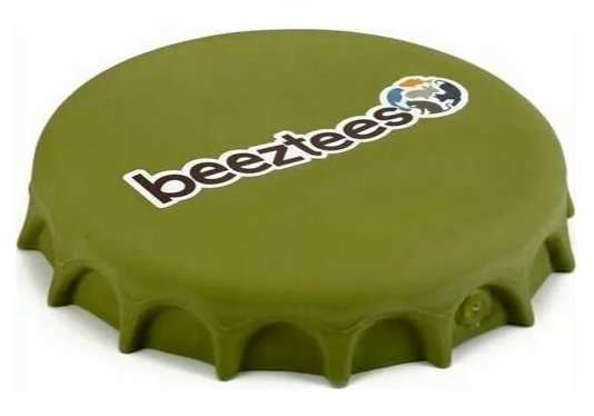 Игрушка для собак "Beeztees" фрисби-крышка от бутылки зеленая 24 см