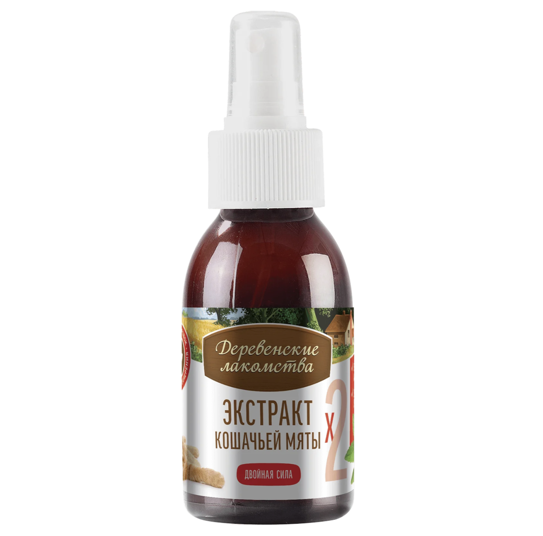 Деревенские лакомства Лакомство для кошек Экстракт кошачьей мяты двойная сила, 100 мл 4660182970025