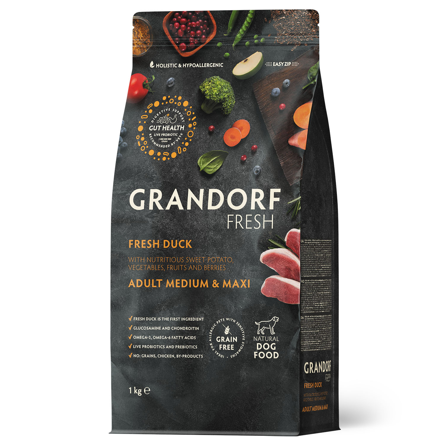 Grandorf Fresh Grandorf Сухой беззерновой корм для средних собак с уткой 1 кг 5407007852949