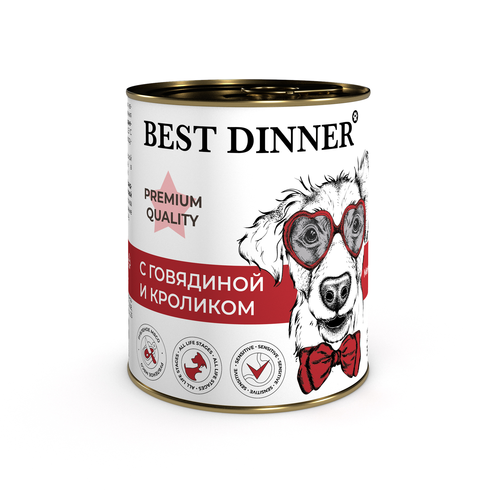 Best Dinner Меню для собак - Конс BD Premium Меню №3 "С говядиной и кроликом" - 0,34 кг