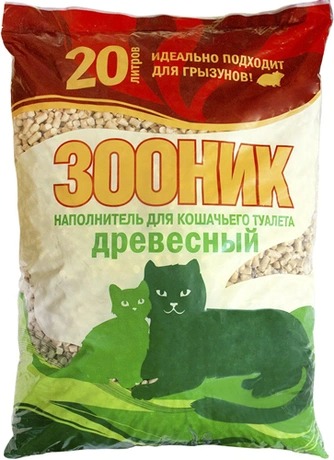 Зооник Наполнитель впитывающий древесный для кошек 20л 4620018925476