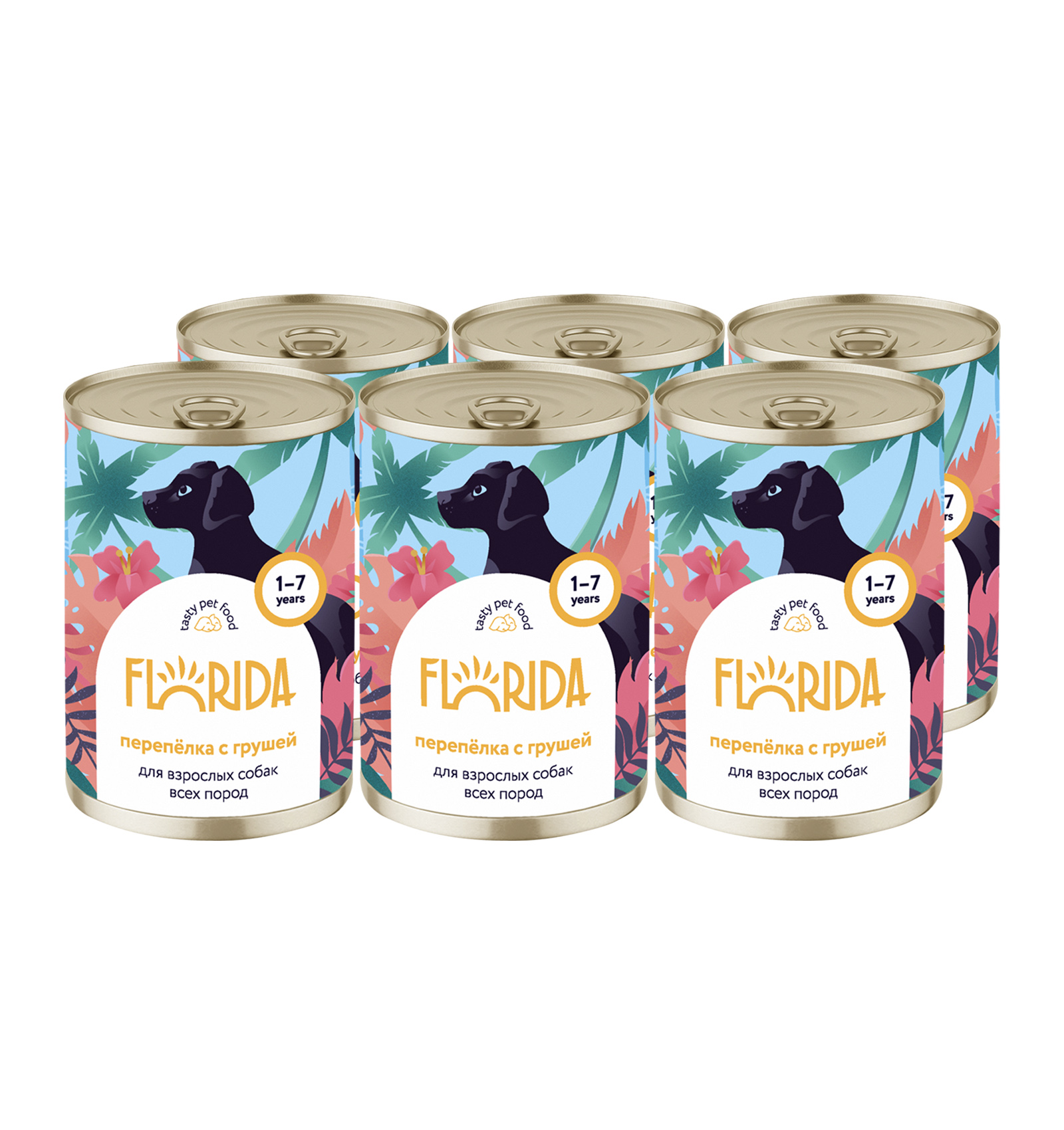 Florida Влажный корм для собак с перепелкой и грушей 400гр-6шт