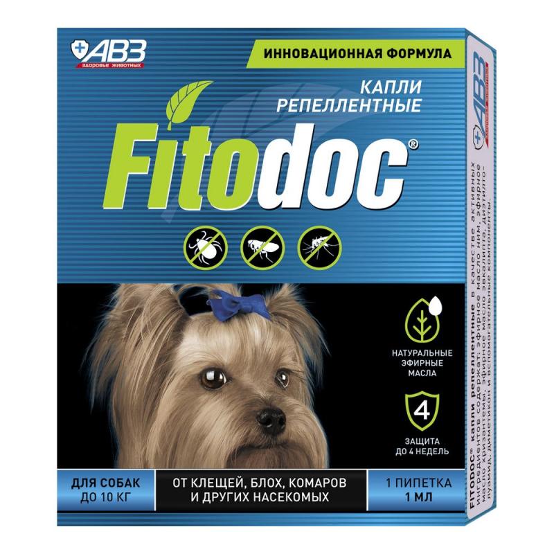 FITODOC Fitodoc, капли репеллентные для собак до 10 кг, 1 мл, 1 пипетка