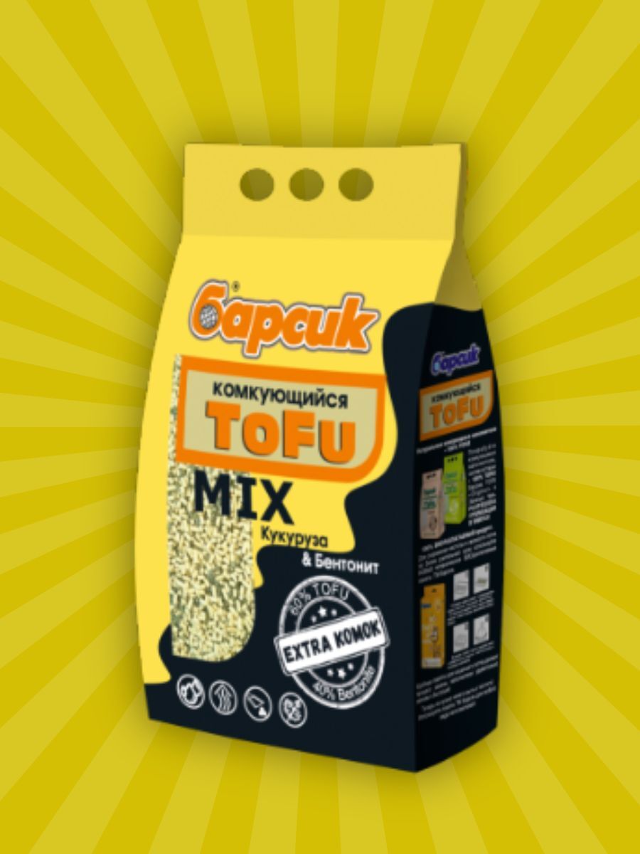 Барсик Наполнитель TOFU MIX Кукуруза,бент. 4,54л