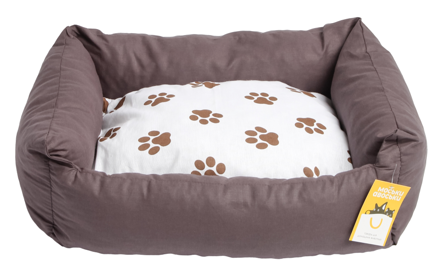 Моськи-Авоськи Лежанка СКАЗКА поплин ГРАФИТ/ЛАПКИ S 50х42х16,млапки