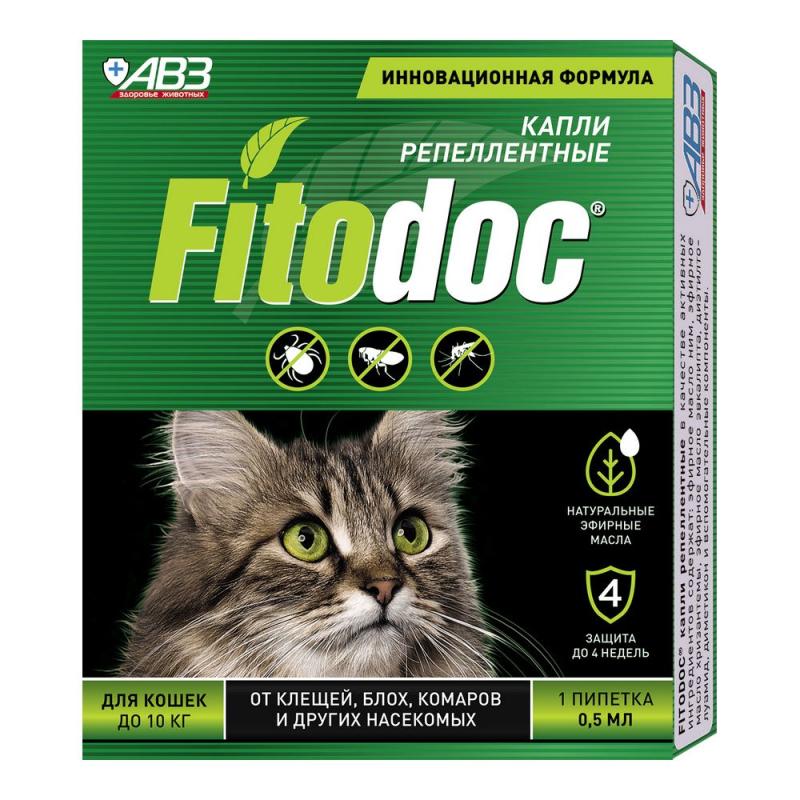 FITODOC Fitodoc, капли репеллентные для кошек, 0,5 мл, 1 пипетка