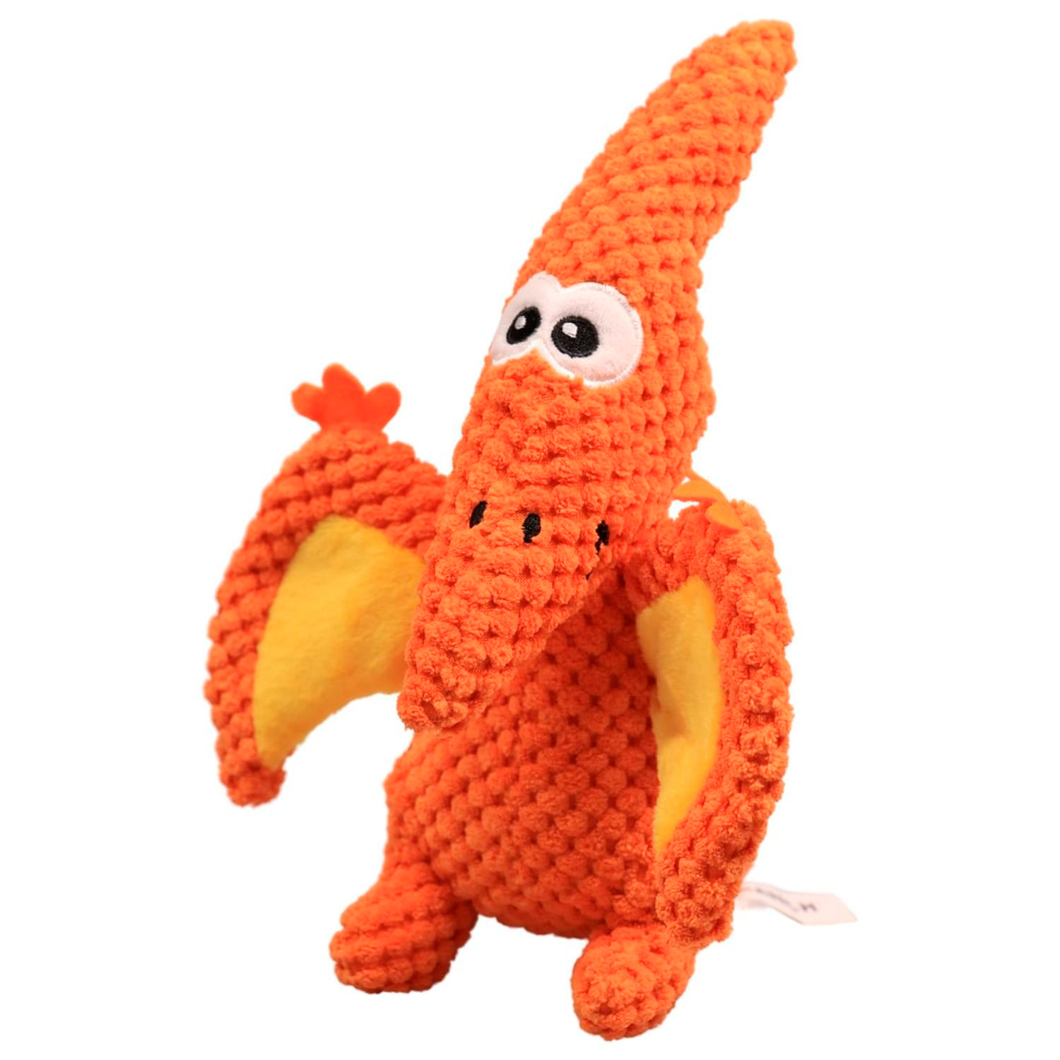 Игрушка Mr.Kranch для собак "Птерозавр" плюшевая с пищалкой 23 см оранжевая