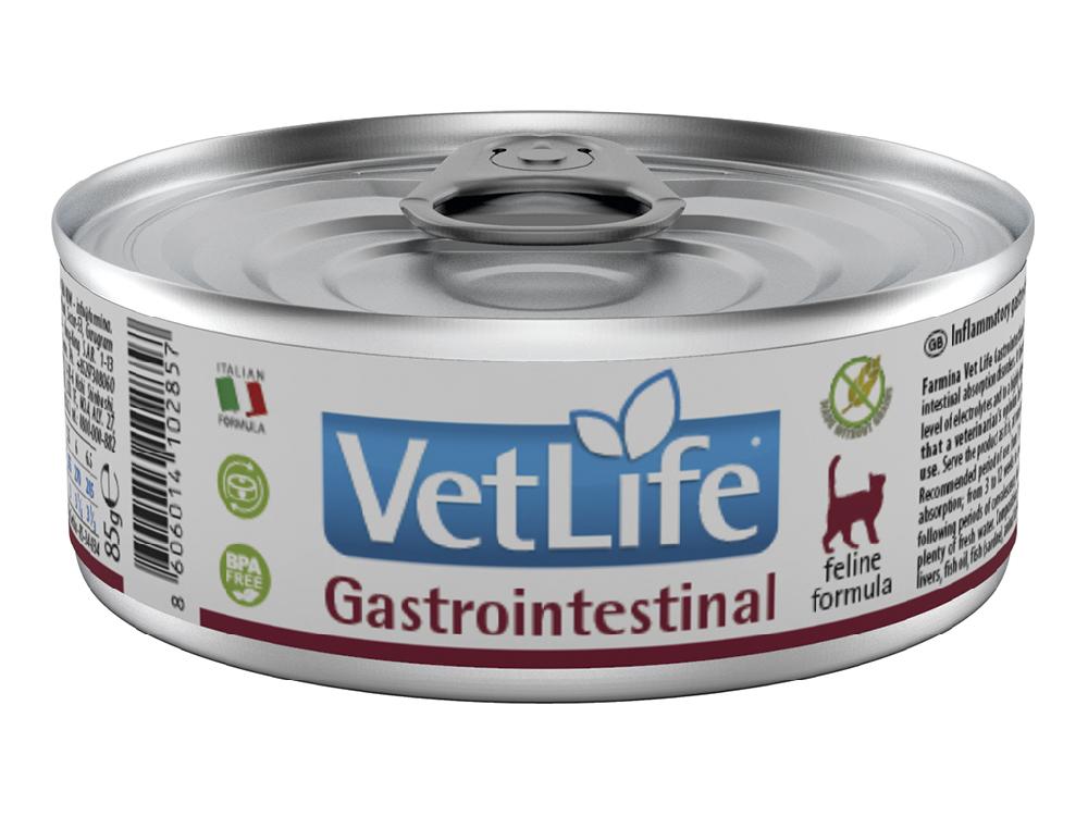 FARMINA Влажный корм для кошек Farmina Vet life Gastrointestinal, при нарушении пищеварения, ветеринарная диета, лечебный, 85 г