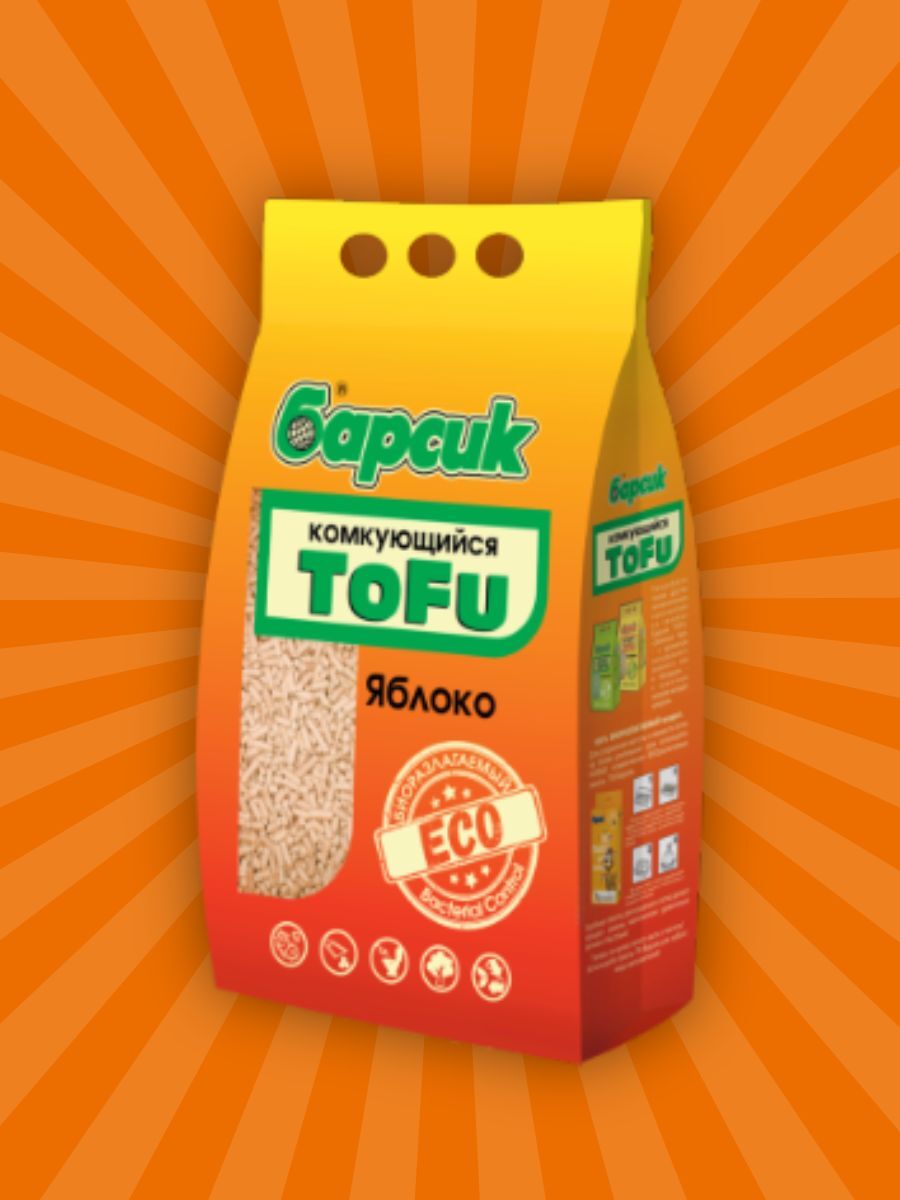 Барсик Наполнитель TOFU Яблоко комк. 4,54л