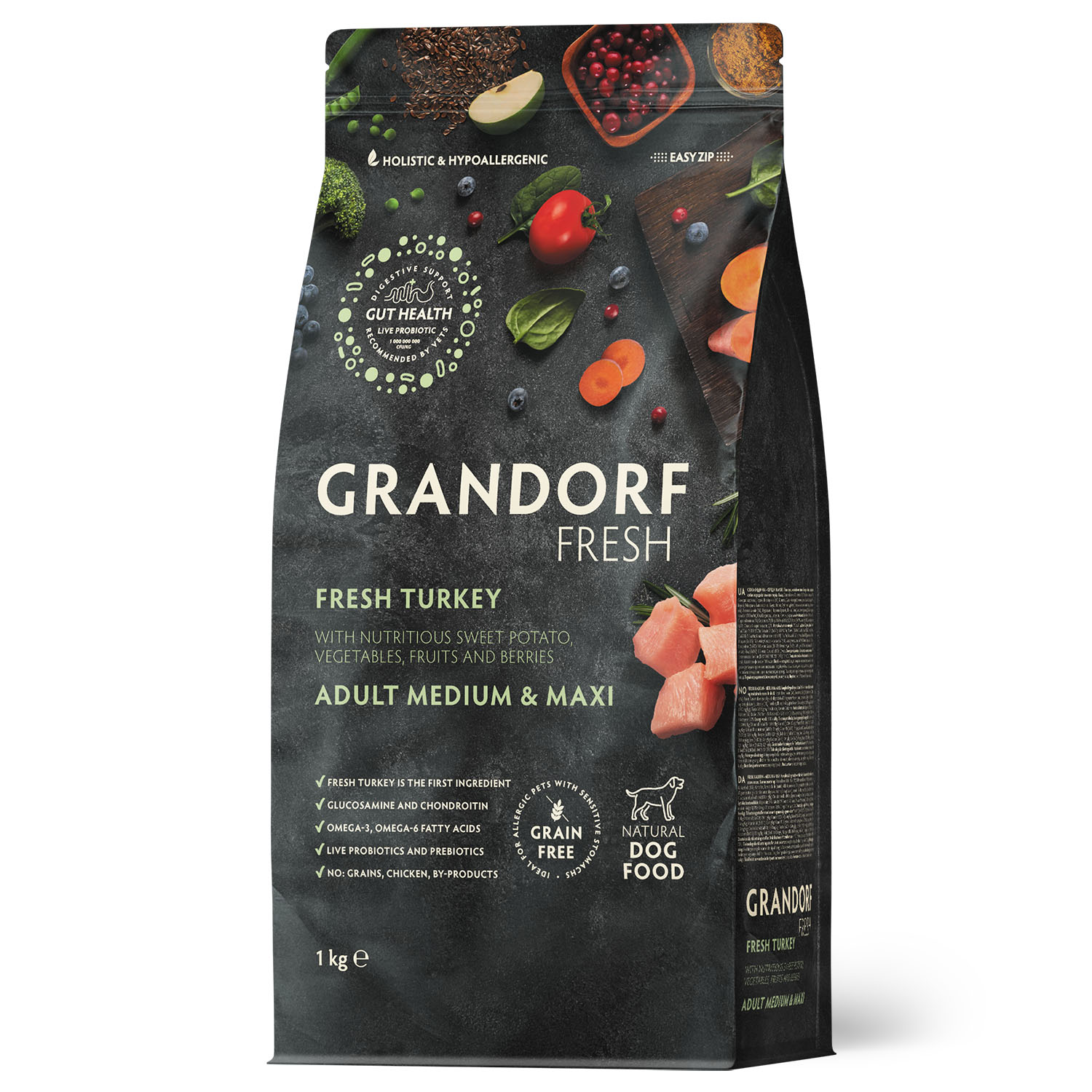 Grandorf Fresh Grandorf Сухой беззерновой корм для средних собак с индейкой 1 кг 5407007852888