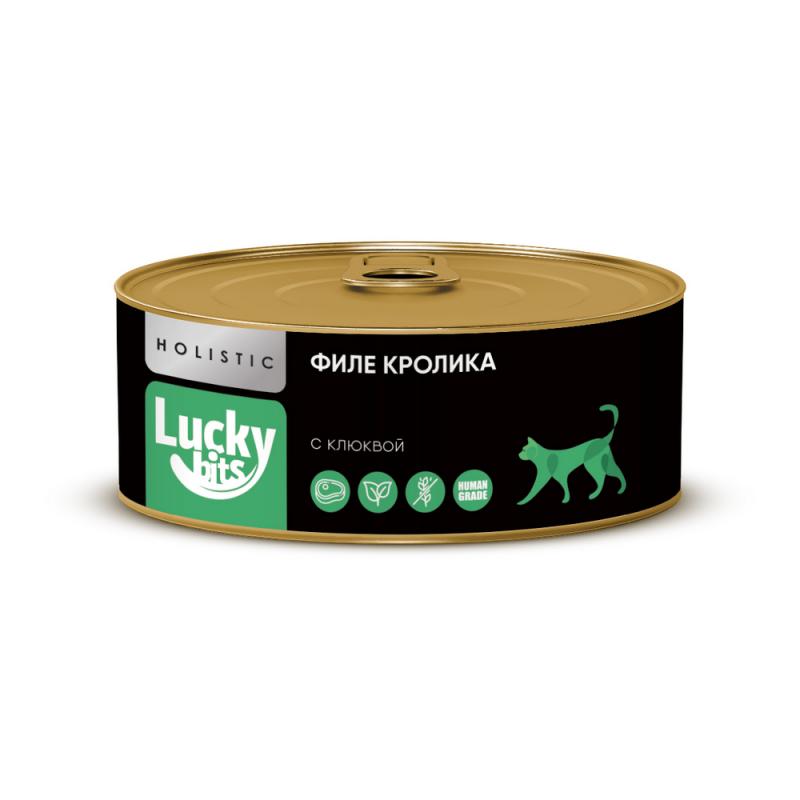 Lucky bits Консервы для кошек,  мясо кролика с клюквой, 100 г