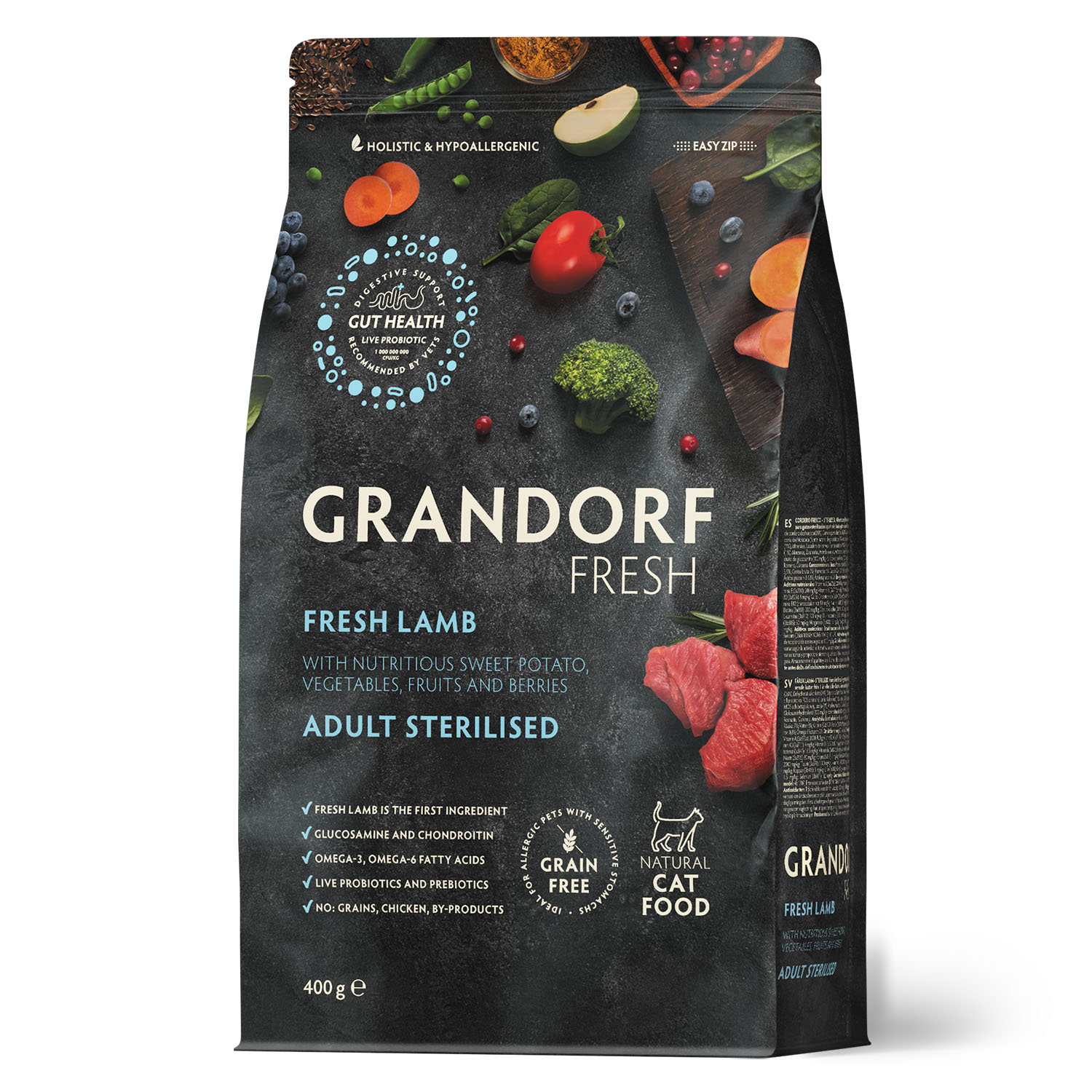 Grandorf Fresh Grandorf Сухой беззерновой корм для стерилизованных кошек с ягненком 400 гр 5407007852611