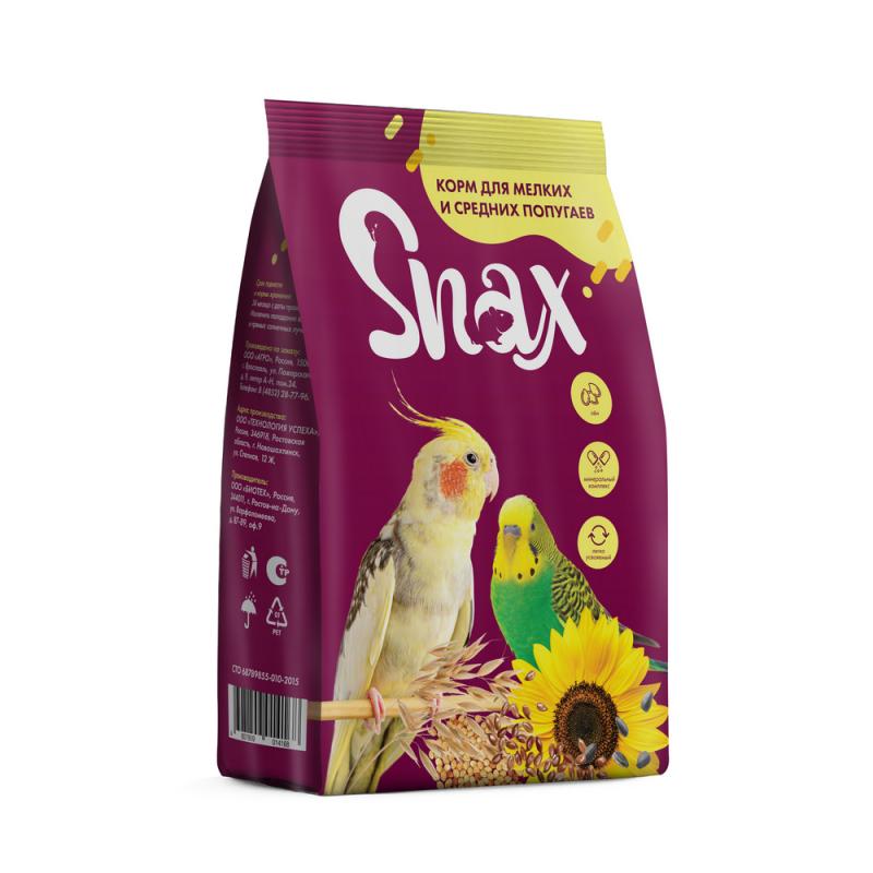 Корм Snax д/мелких и средних попугаев 500 гр. (Снекс)