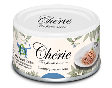 Pettric Петтрик Консервы Cherie - Hairball Control/ ТУНЕЦ С МОРСКИМ ЛЕЩЕМ В ПОДЛИВЕ/Tuna topping Sea Bream in Gravy, 80 г