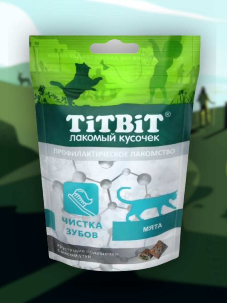 TiTBiT Лакомство подушечки для кошек с мясом утки 60 гр 4690538015407