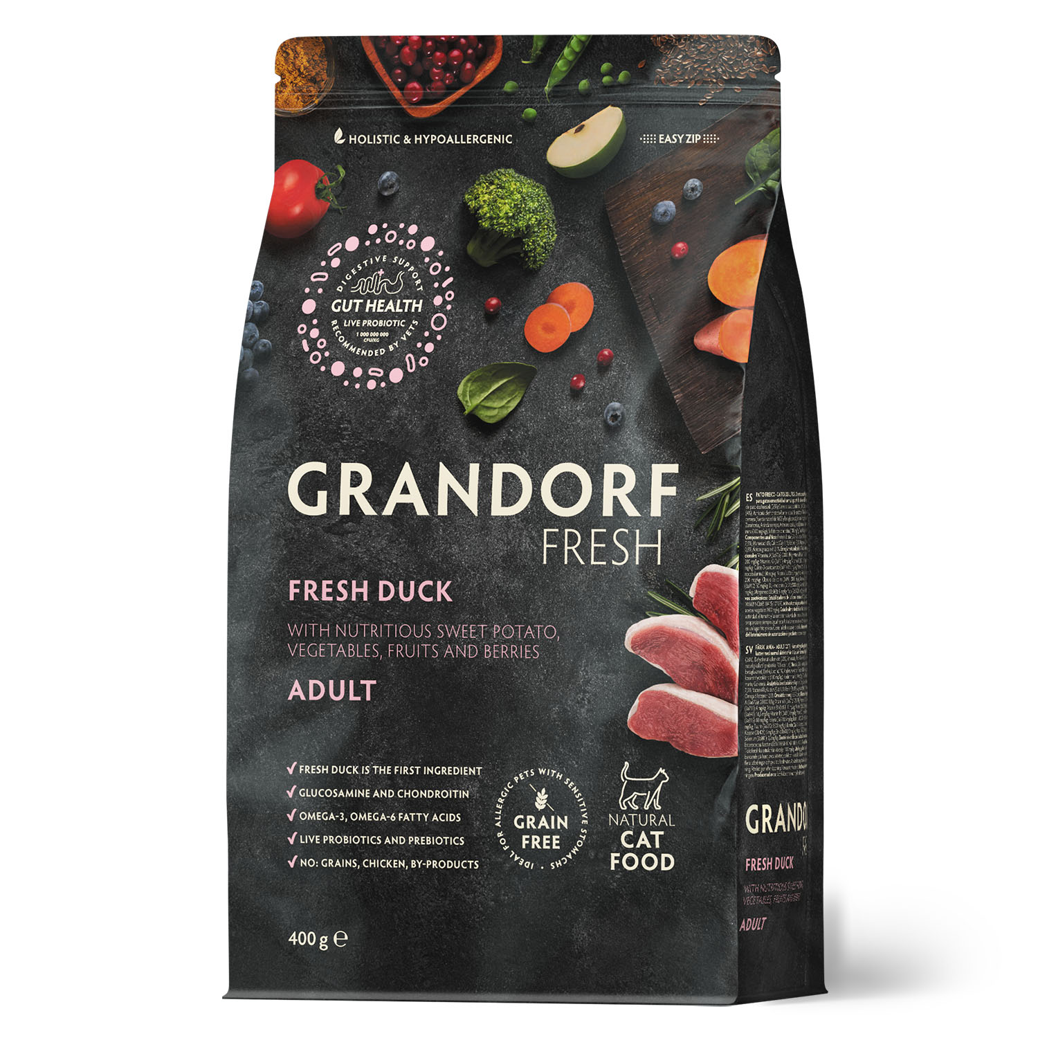 Grandorf Сухой беззерновой корм для кошек с уткой 400 гр