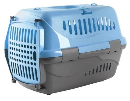 Переноска для животных "HomePet" голубая, 48х32х32