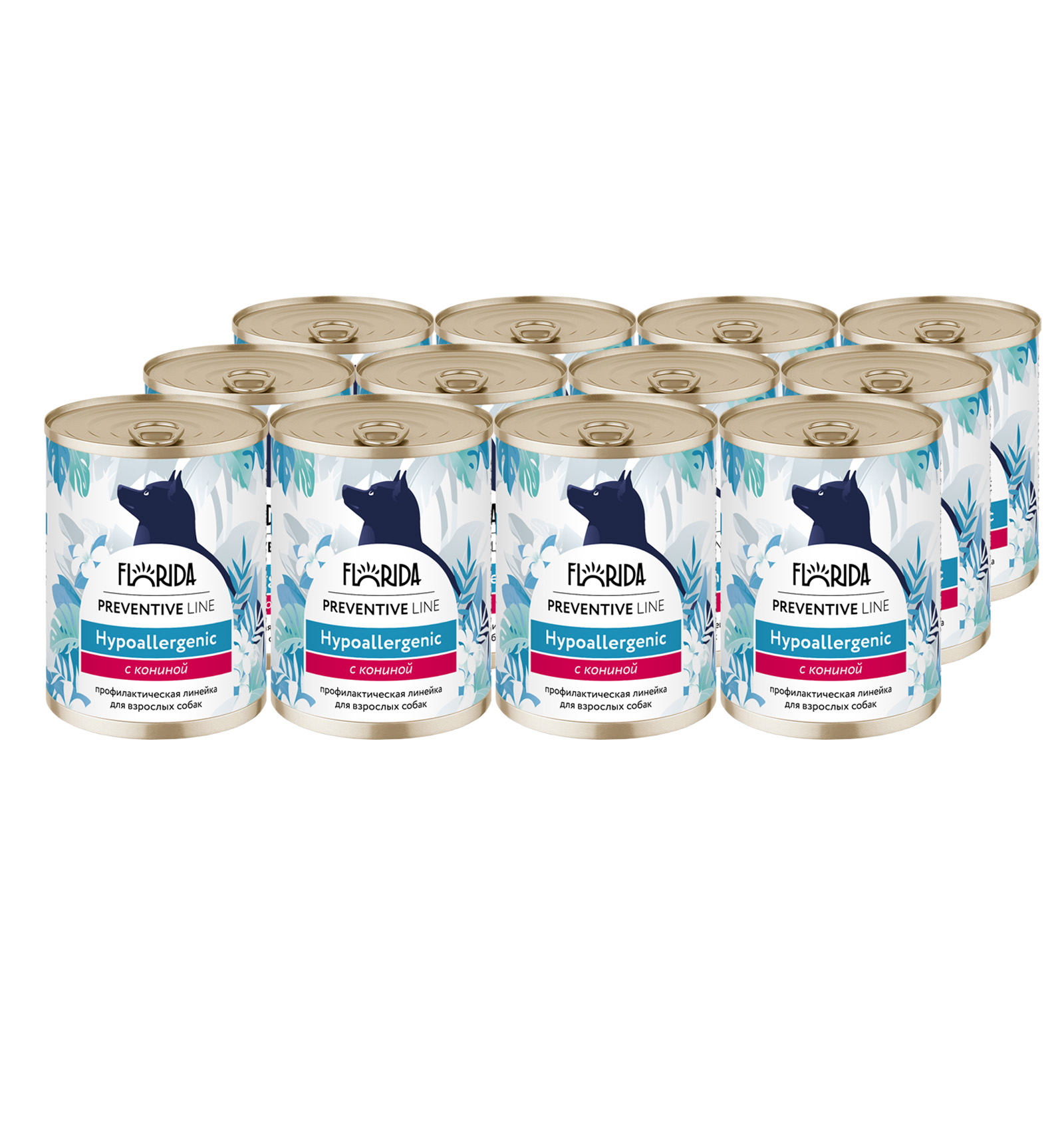 Florida  Hypoallergenic Влажный корм для собак с кониной 12шт-340г