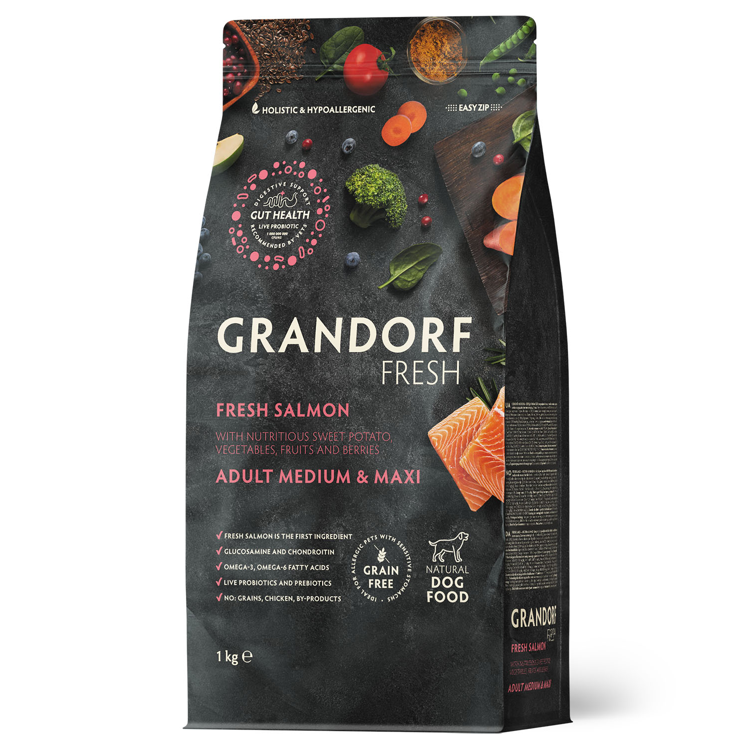 Grandorf Fresh Grandorf Сухой беззерновой корм для средних собак с лососем 1 кг 5407007852918