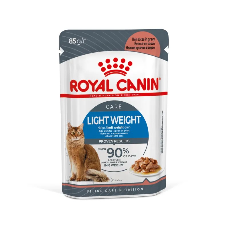 Royal Canin Light Weight Care Влажный корм для взрослых кошек профилактика избыточного веса, мелкие кусочки в соусе, 85гр