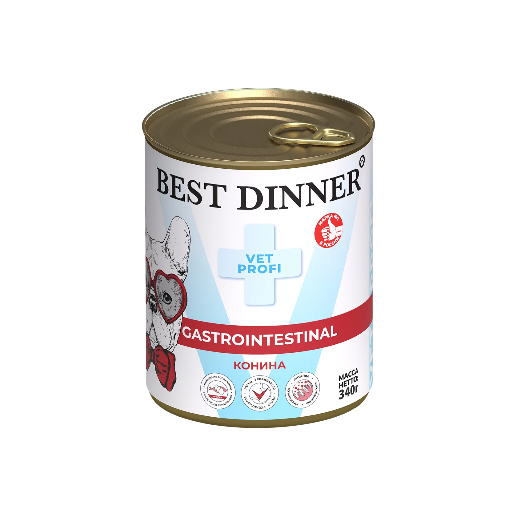 Влажный корм Best Dinner Exclusive Vet Profi GastroIntestinal (Бест Диннер) для собак с кониной 340г