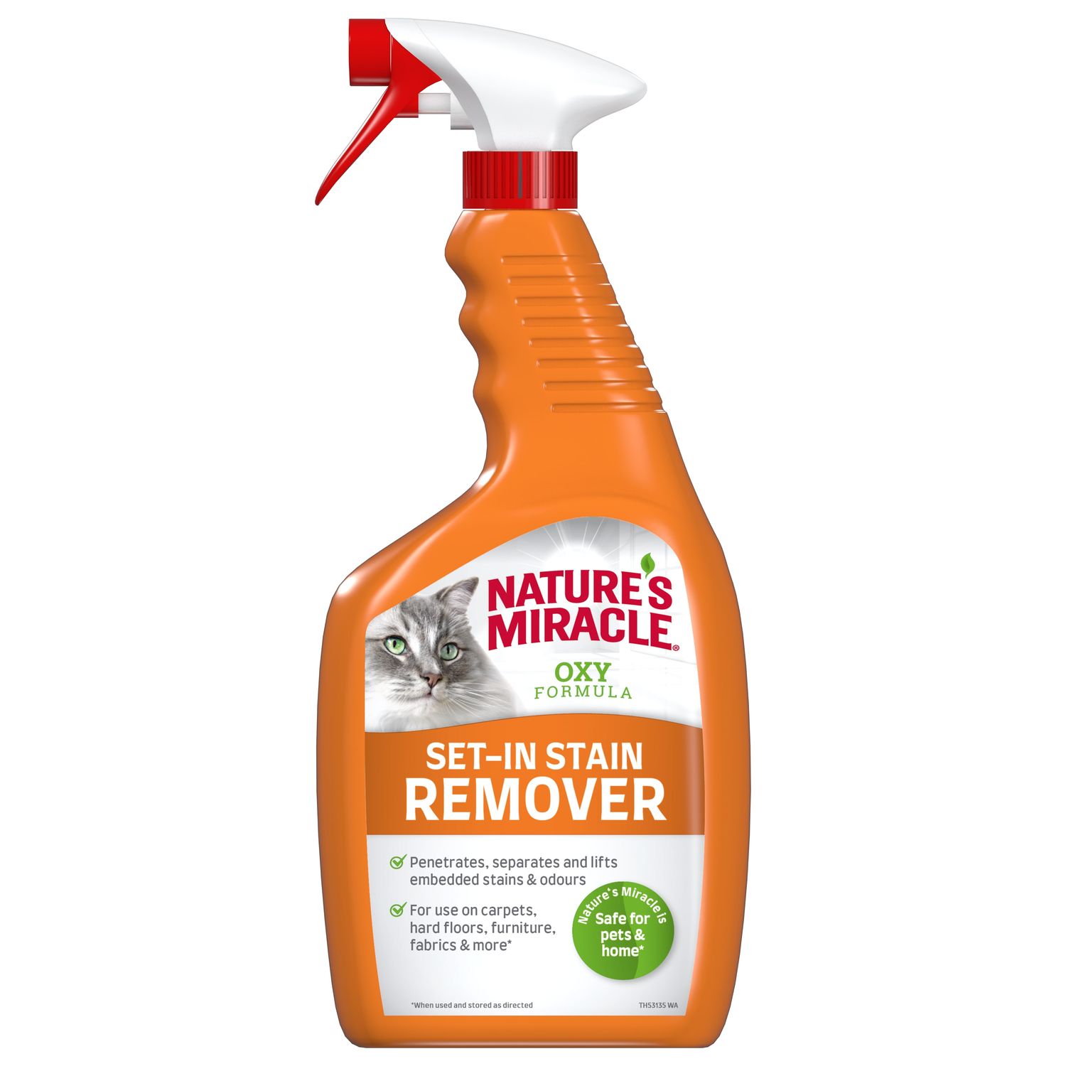 Уничтожитель пятен и запахов Nature's Miracle для кошек Окси-формула, спрей 709 мл