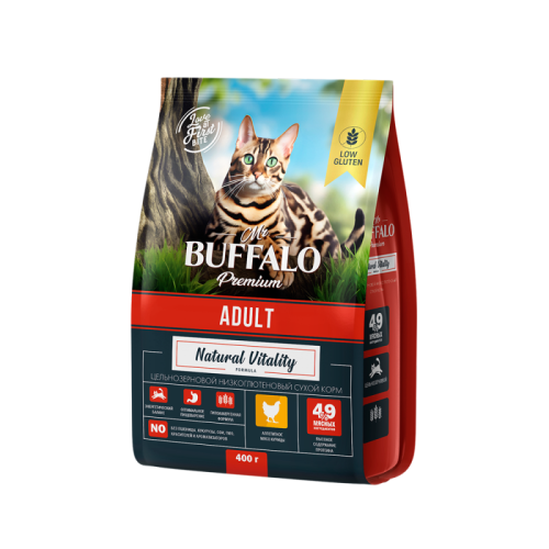 Mr.BUFFALO Mr.Buffalo Сухой корм с курицей для взрослых котов и кошек 400гр