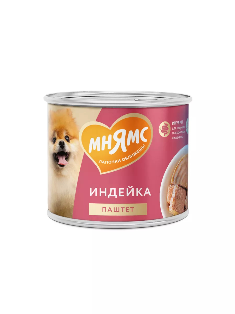 Мнямс Влажный корм Паштет из индейки 12шт по 200 г