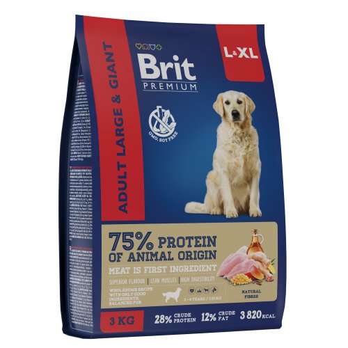 Брит Premium Dog Adult Large and Giant с кур.д/вз.собак кр.и гиг.пород 3 кг 5049998