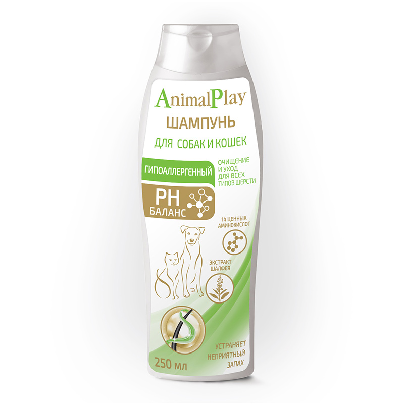 Animal play Шампунь Animal Play для собак и кошек, гипоаллергенный, 250 мл 4630030250135`