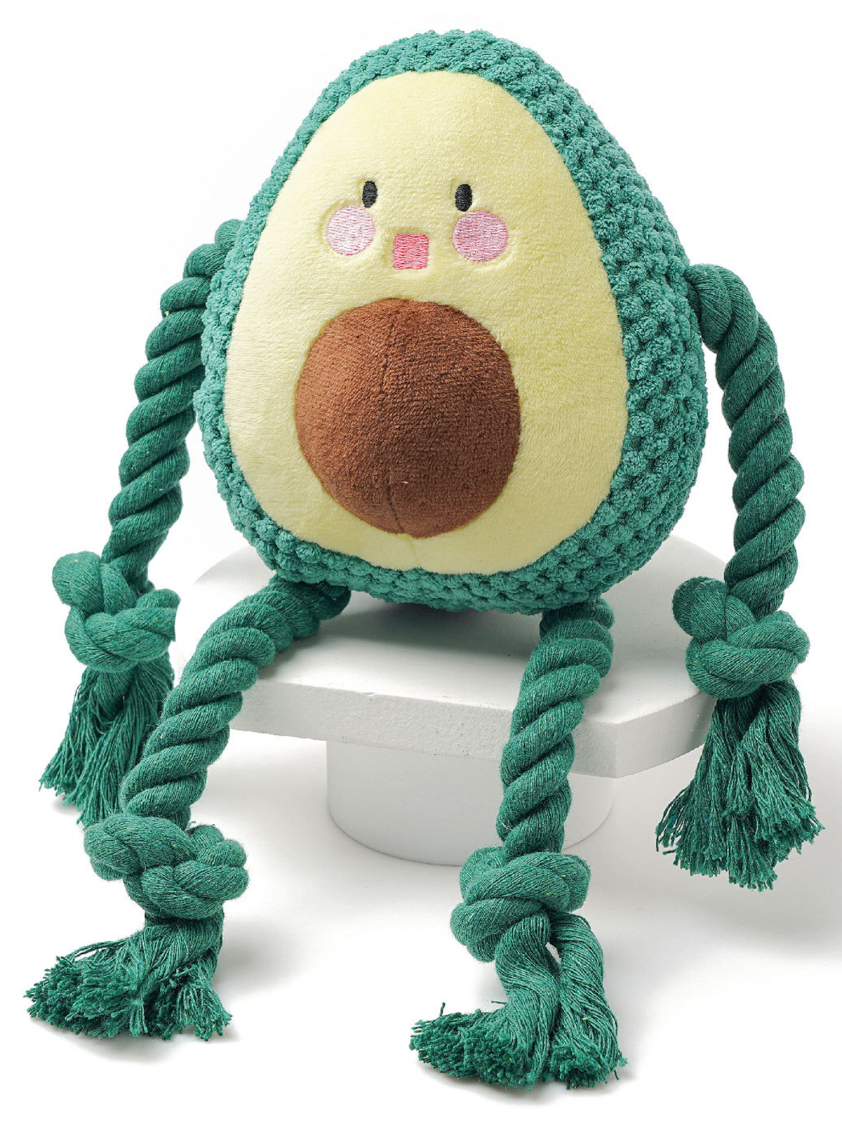 Игрушка Mr.Kranch для собак Авокадо плюшевая с канатиками и пищалкой 13.5 см (34006)