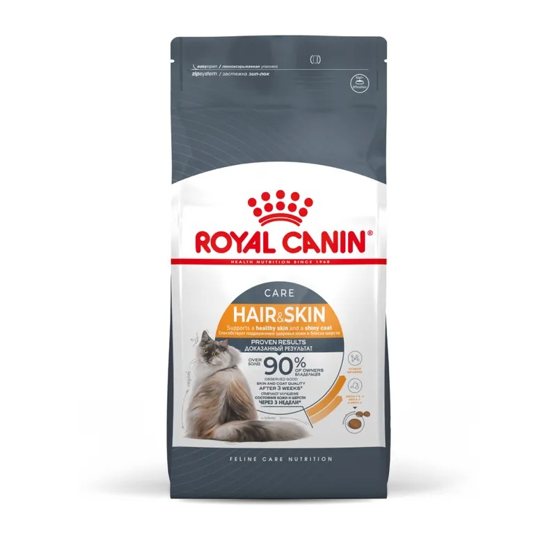 ROYAL CANIN Hair Сухой корм для кошек здоровая кожа и блеск шерсти 2 кг 4627166867917