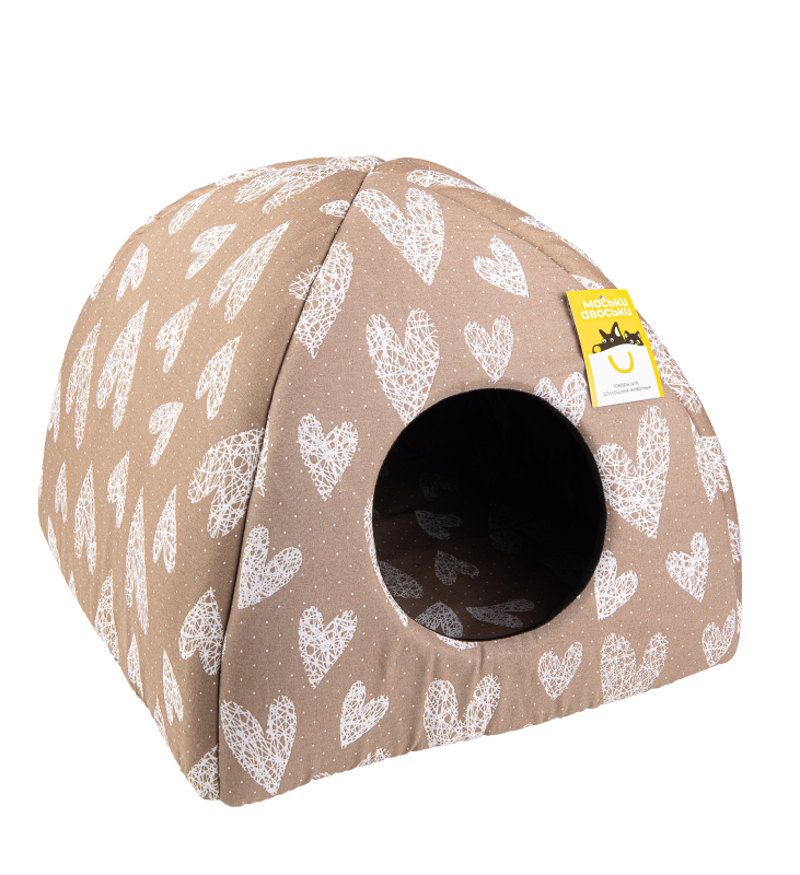 Моськи-Авоськи Домик мягкий ТИПИ поплин 40х40х39 см СЕРДЕЧКИ