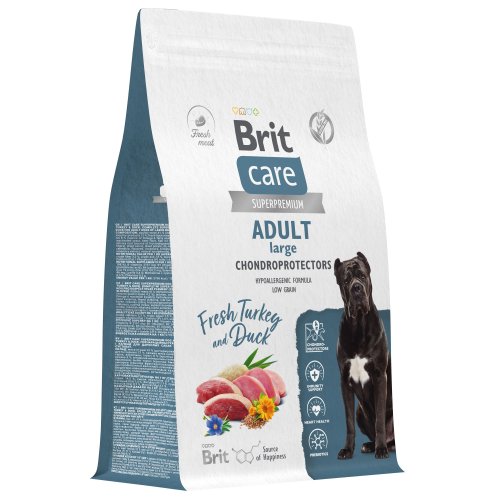 Brit BRIT CARE, Сухой корм с инд. и уткой д/соб.круп.пор. "Dog Adult Large Chondroprotectors",3кг,5066407