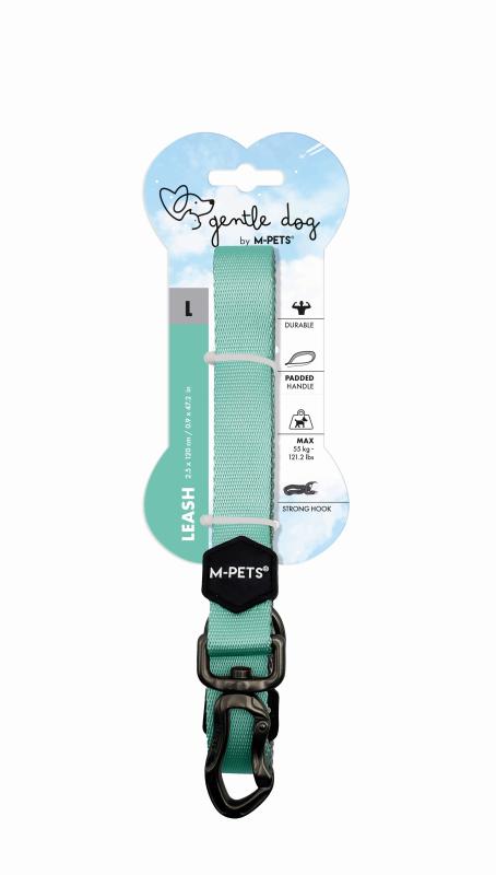 Поводок GENTLE DOG, L, 2.5 X 120 см, до 55 кг бирюзовый