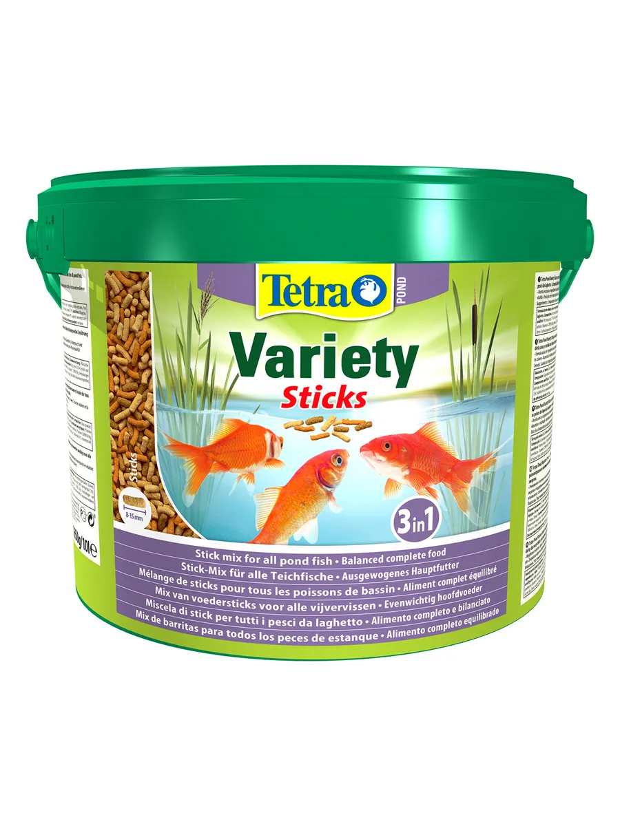 Tetra Pond Variety Sticks корм для прудовых рыб (3 вида палочек) 10 л