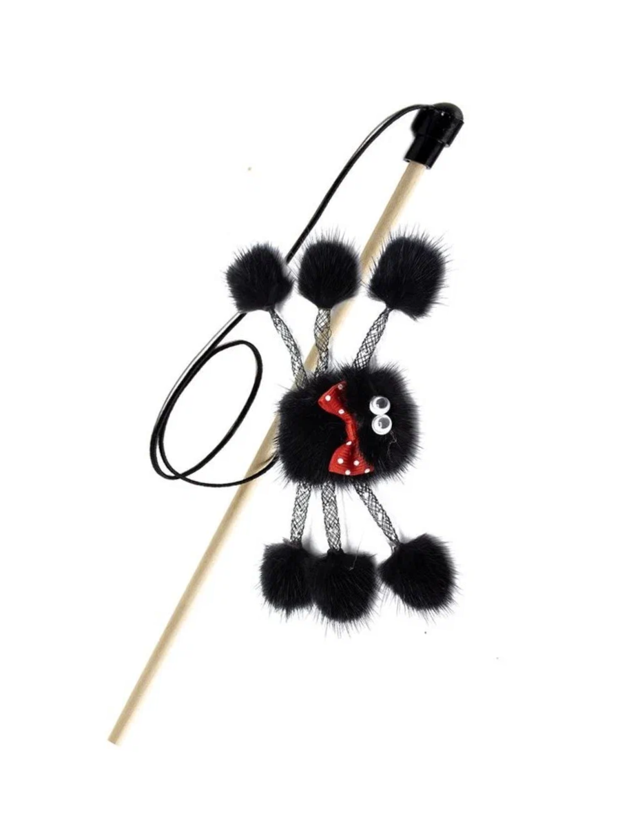 GoSi Норка Микки Паук Игрушка Удочка-Махалка, для кошек на веревке