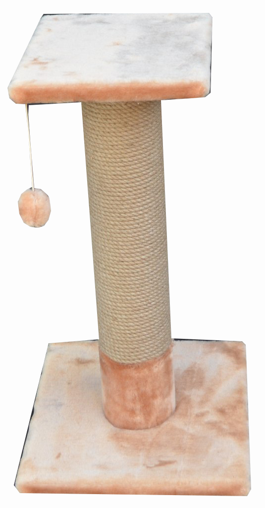 Когтеточка-столбик "Анфиса" с площадкой и игрушкой 70 см